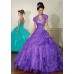 Фиолетовое бальное платье со стразами